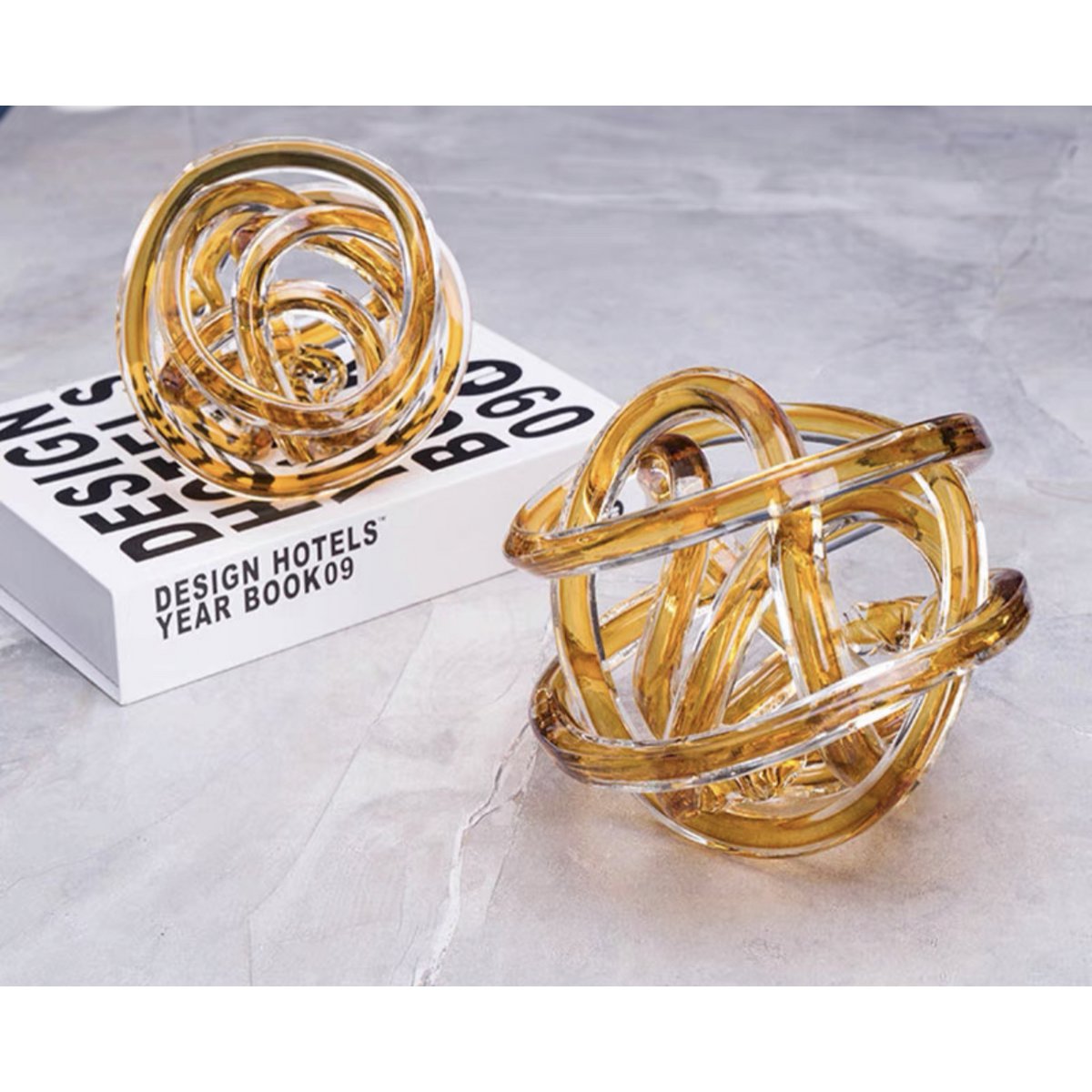 Gele glasknoop (klein) Diameter: 11cm Kunstmatig geblazen
