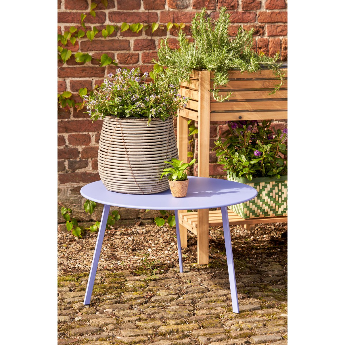 Seatle Bijzettafel voor Buiten - H38 x Ø58 cm - Metaal - Lila
