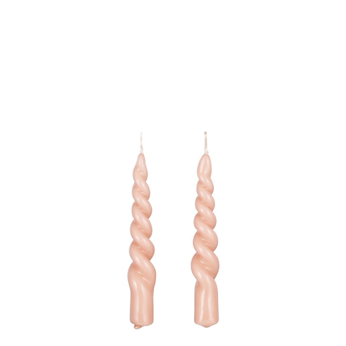 Twist Kaars - Set van 2 - H15 cm - Roze, glanzend