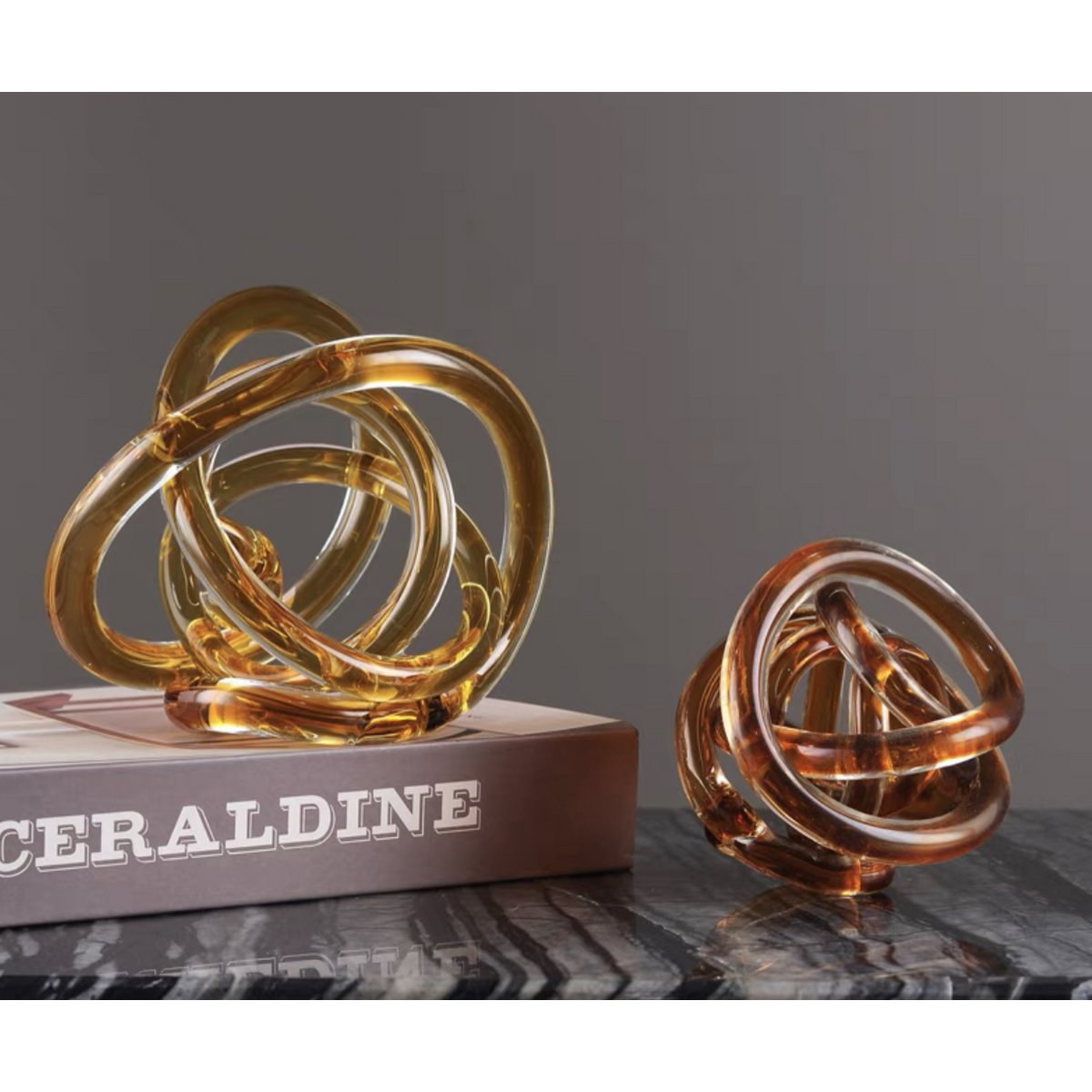 Gele glasknoop (klein) Diameter: 11cm Kunstmatig geblazen