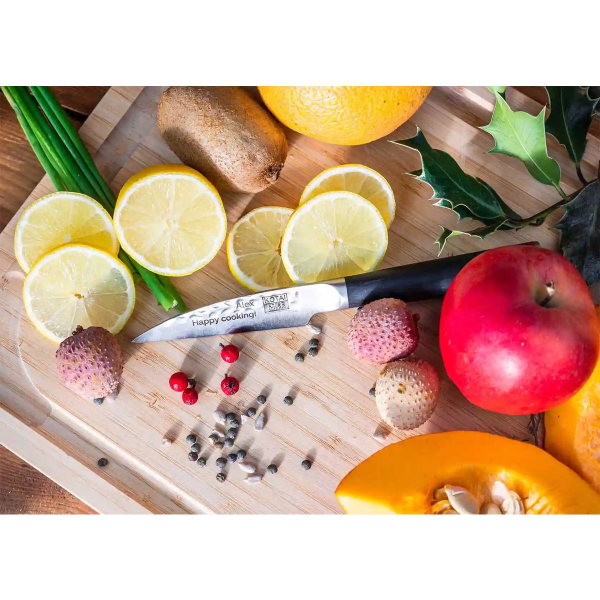 Messen- en keukenaccessoireset - De Starterset Deluxe Edition (A): 2 messen (schilmesje + santoku) + aanzetstaal