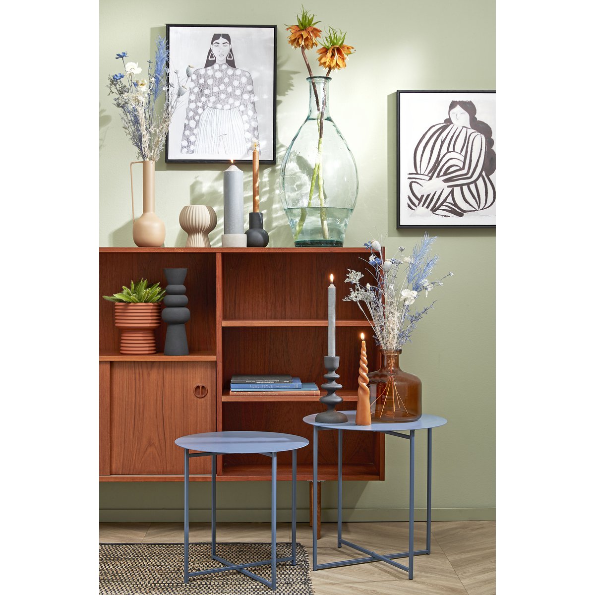 Dinerkaars - Set van 6 - H25 cm - Grijs