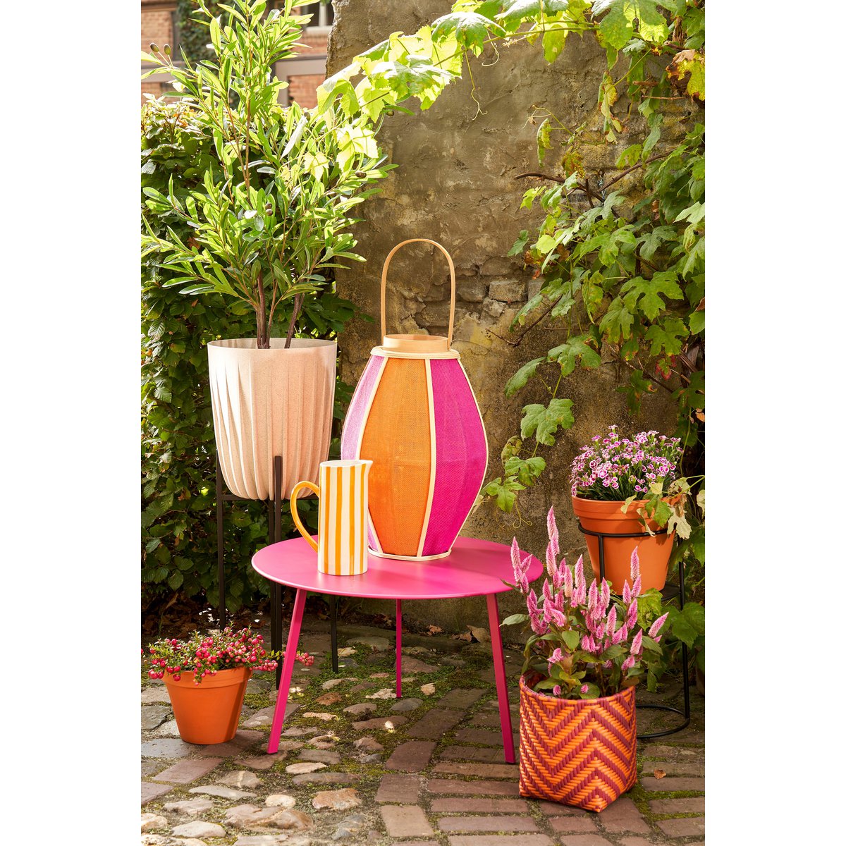 Seatle Bijzettafel voor Buiten - H38 x Ø58 cm - Metaal - Fuchsia