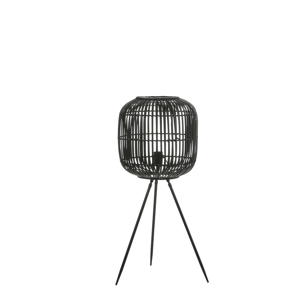 Figo Vloerlamp - H77 x Ø33 cm - Bamboe - Zwart