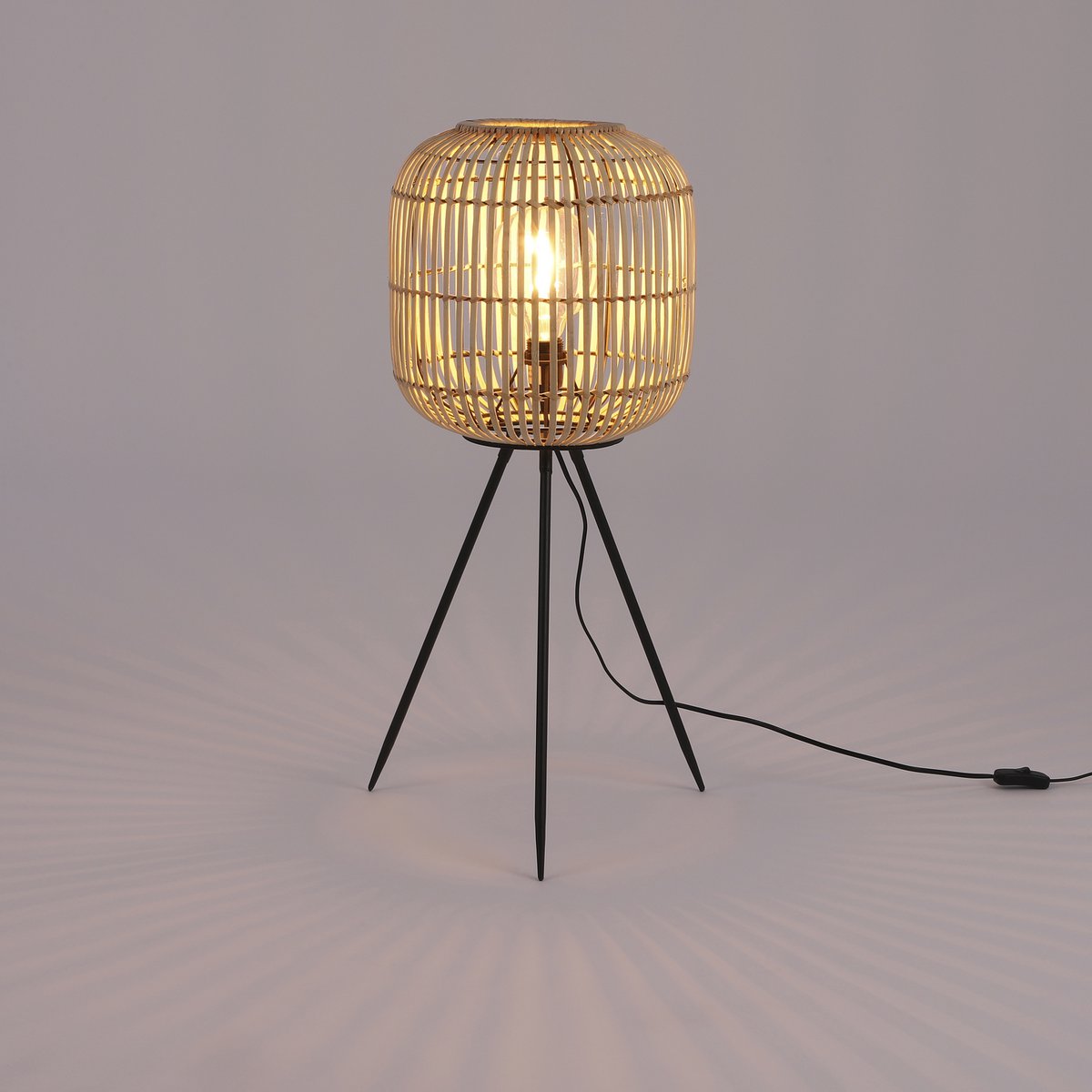Figo Vloerlamp - H77 x Ø33 cm - Bamboe - Bruin
