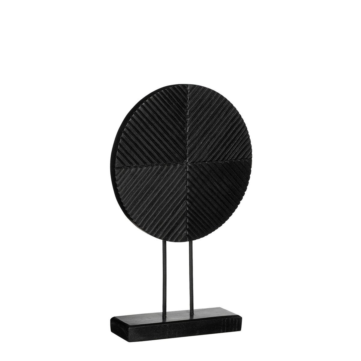 Danae Ornament op Voet - H25 x Ø40 cm - FSC 100% Mangohout - Zwart