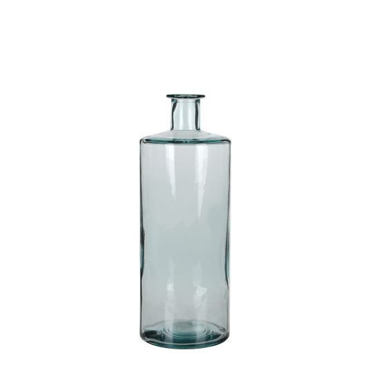 Guan Fles Vaas - H40 x Ø15 cm - Gerecycled Glas - Transparant