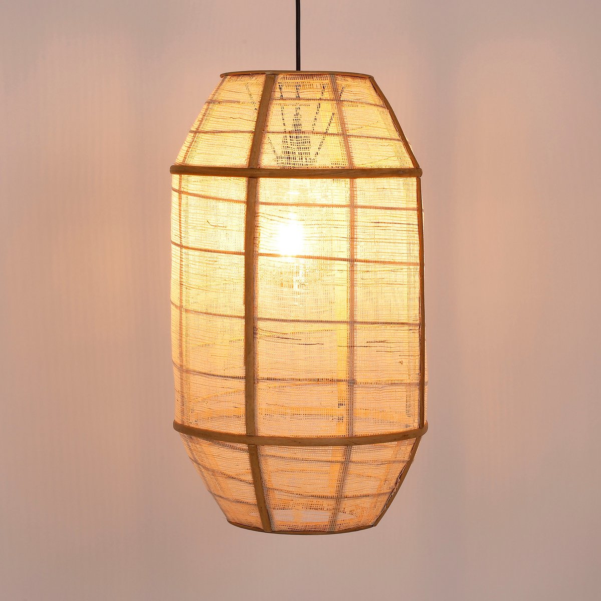 Pella Hanglamp - H58 x Ø33 cm - Linnen - Beige