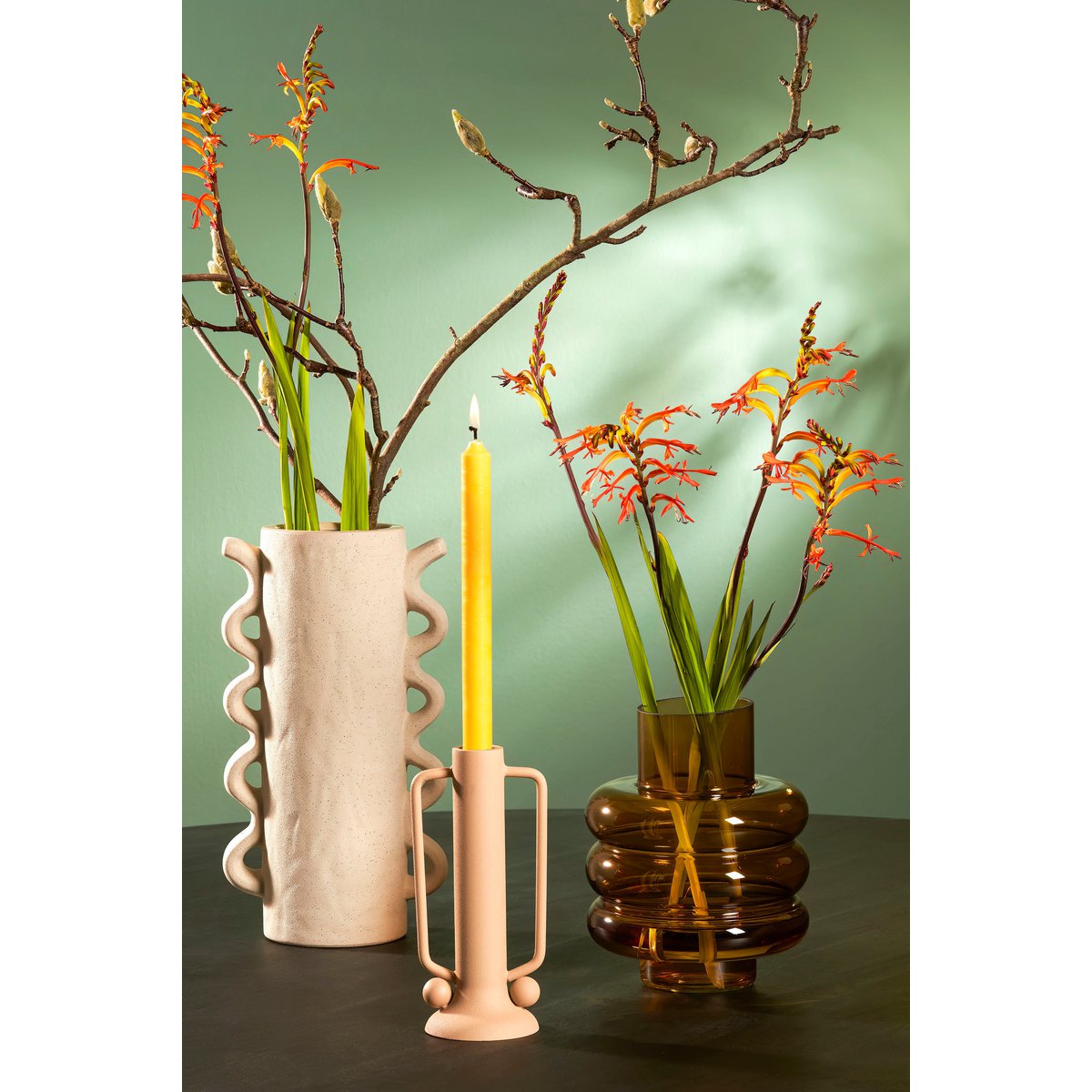 Dinerkaars - Set van 6 - H25 cm - Geel