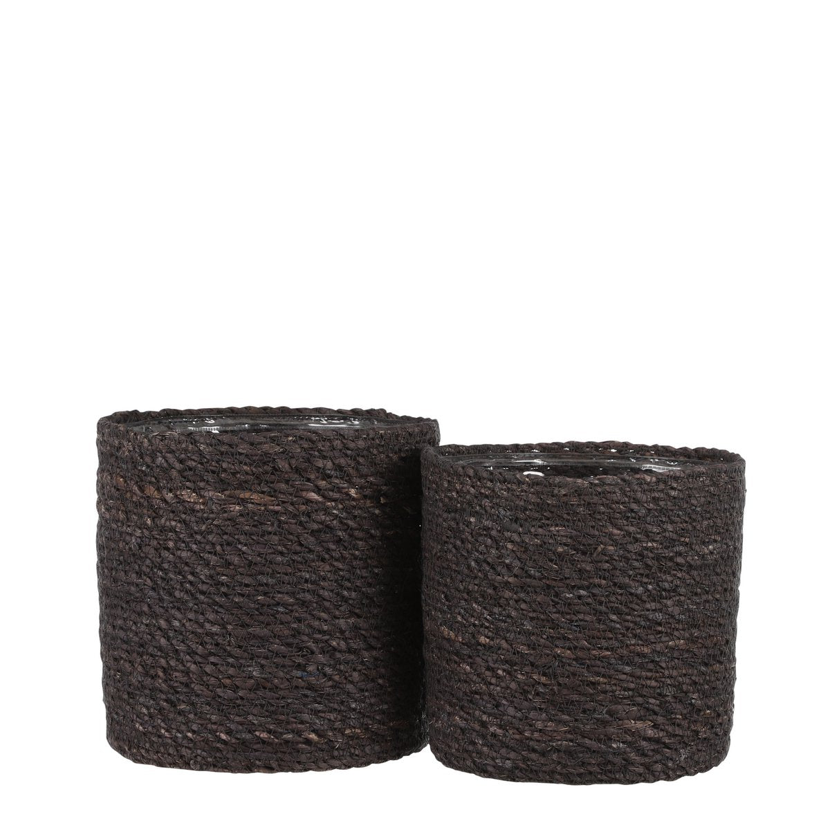 Atlantic Plantenmand - Set van 2 - H20 x Ø20 cm - Zeegras - Grijs