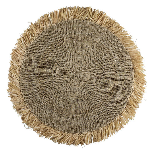 100/120 cm Rond Zeegras Tapijt | Vloerkleed met Kwastjes DASA (2 maten)