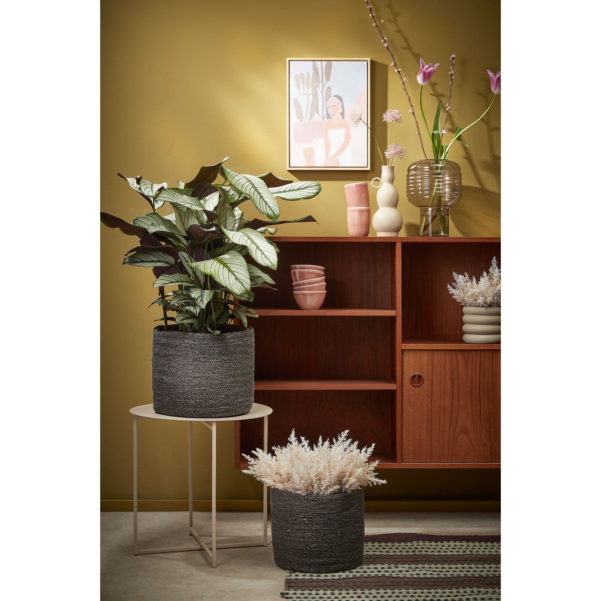 Mikki Bijzettafel - H45 x Ø45 cm - Metaal - Oud Roze