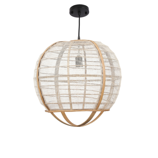 Pella Hanglamp - H44 x Ø45 cm - Linnen - Beige