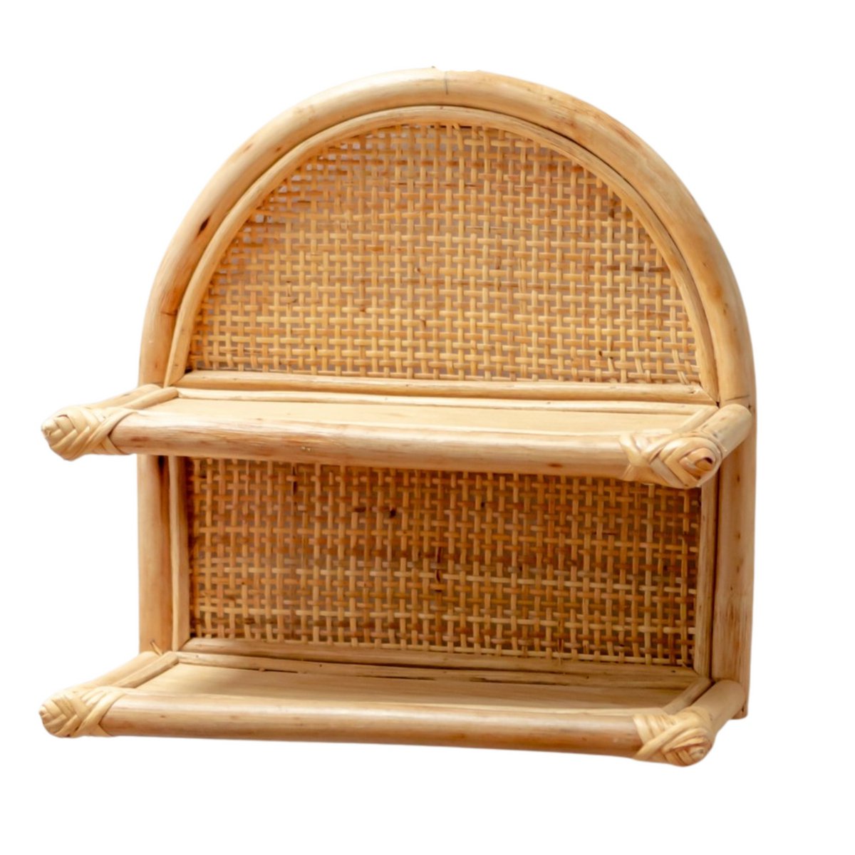 Rotan Wandplank 30x30 cm | Hangend plankje TIASA beige