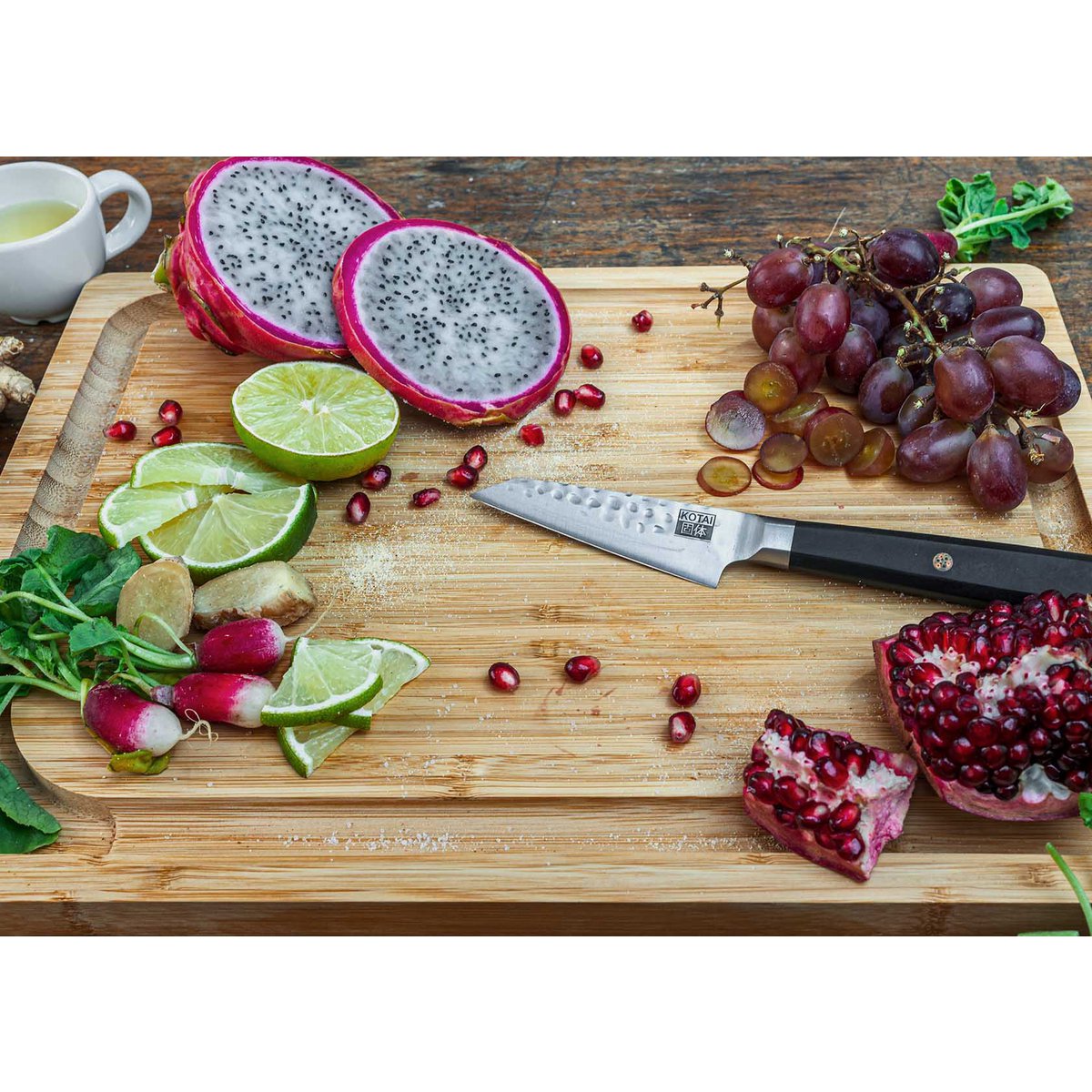 Messen en Keuken Accessoires Set - Bunka Starter Set Deluxe: 2 messen (Bunka schilmesje + Bunka Santoku) + bamboe snijplank