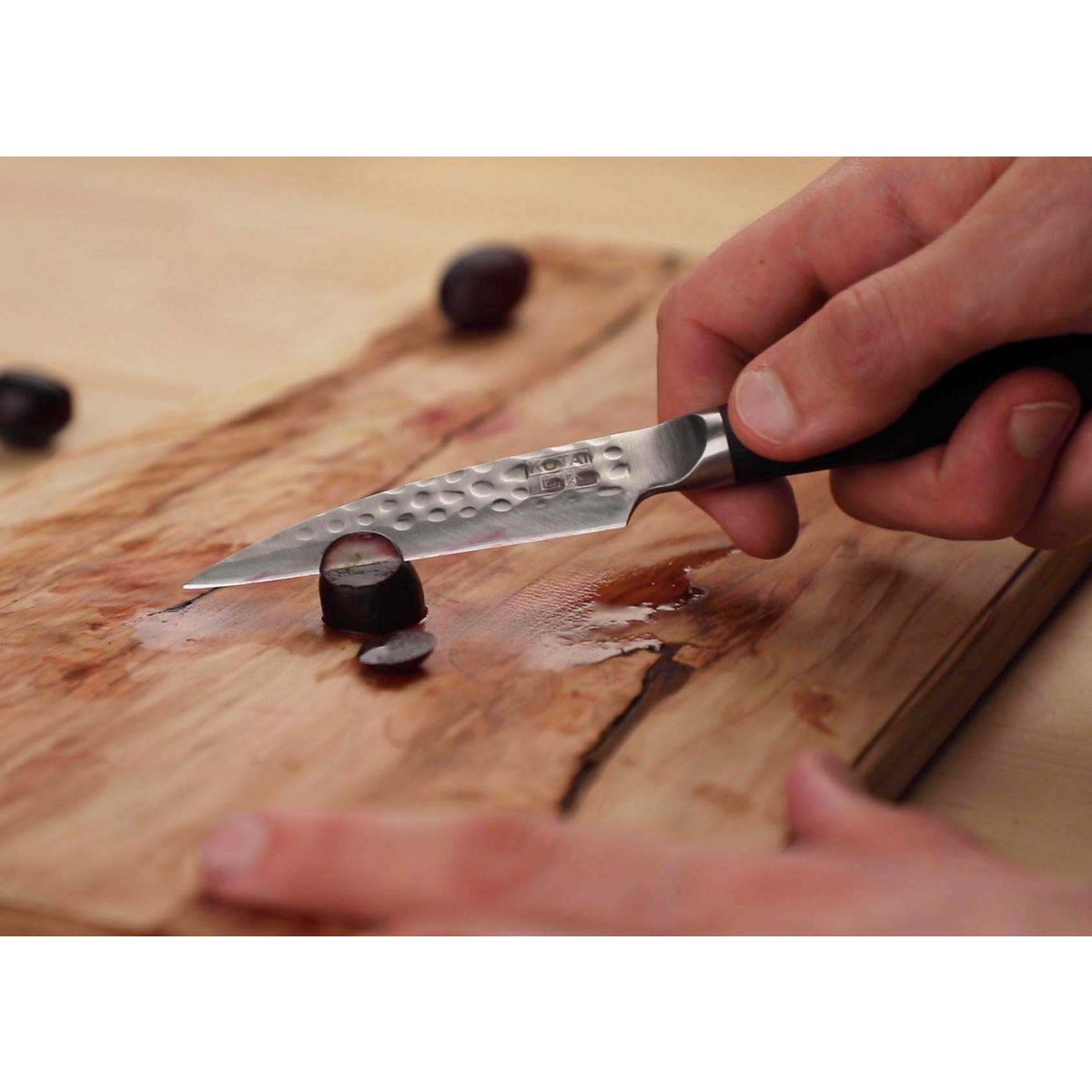 Messen en Keuken Accessoires Set - De Starter Set Deluxe Edition (B): 2 messen (schilmesje + Santoku) + 2 accessoires (aanzetstaal + bamboe snijplank)