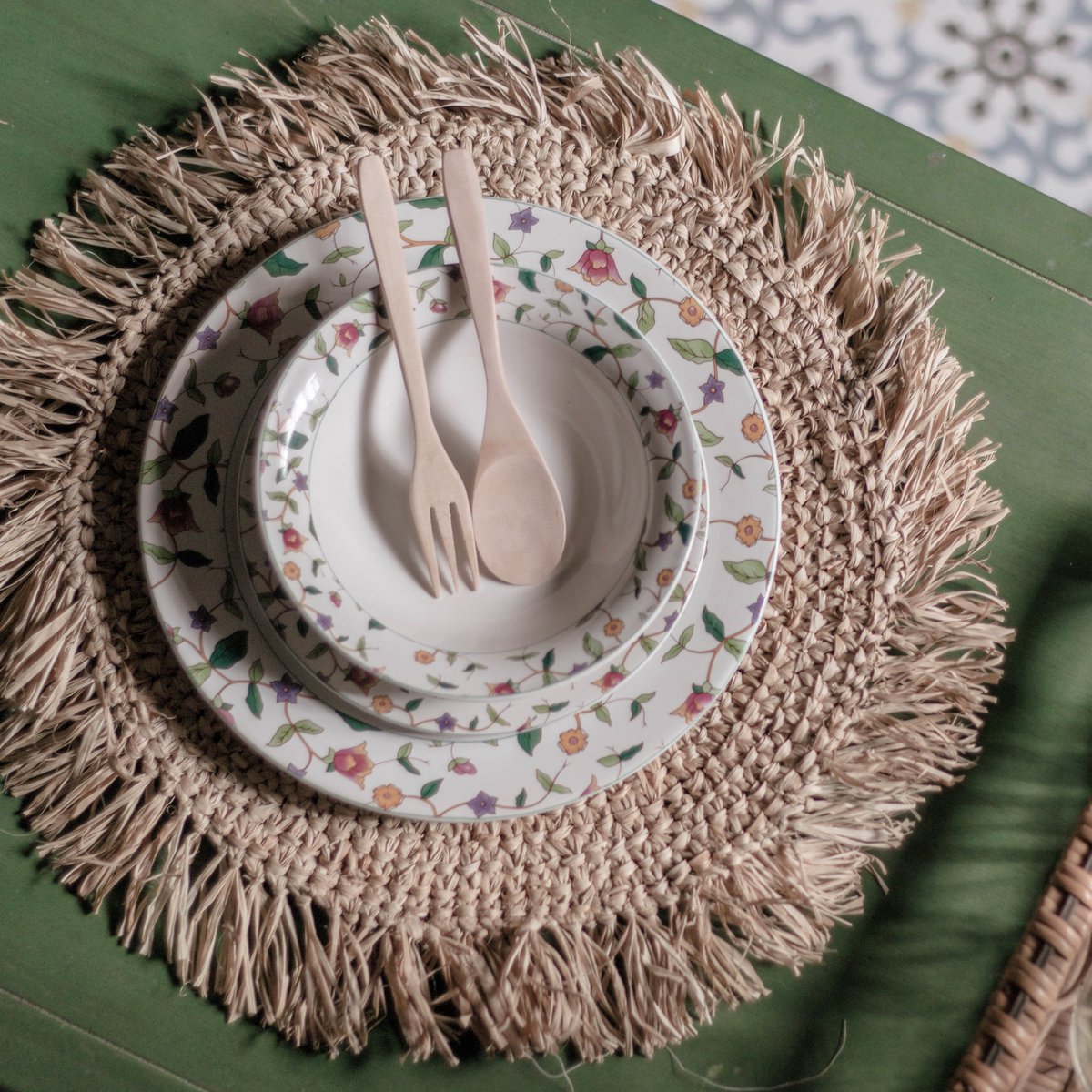 Placemat (set van 2,4 of 6) AMBON | Placemat van Raffia | 35 cm doorsnee