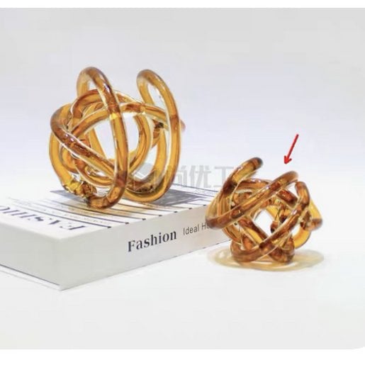 Gele glasknoop (klein) Diameter: 11cm Kunstmatig geblazen