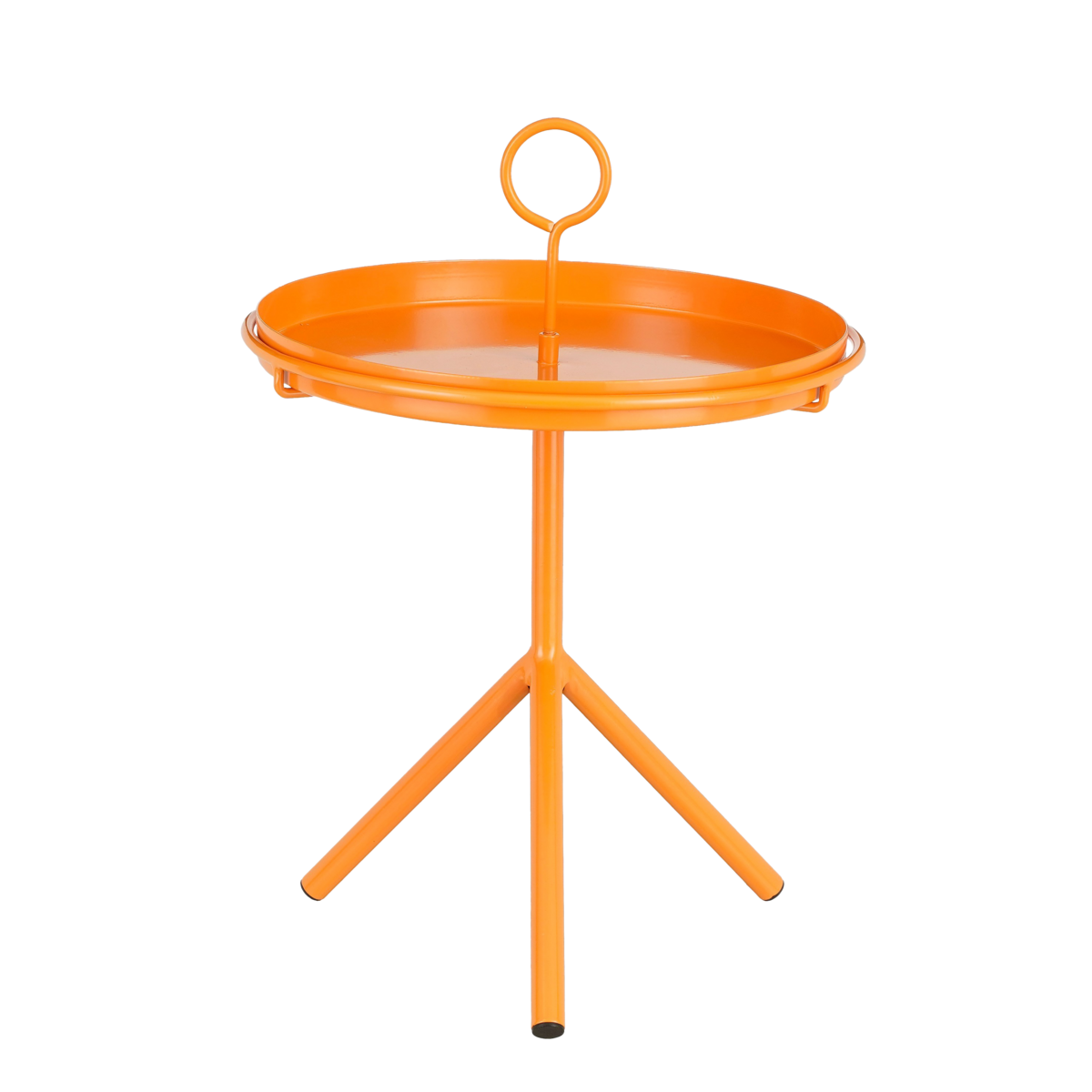 Aston Bijzettafel met Afneembaar Dienblad - H42 x Ø31 cm - Metaal - Oranje