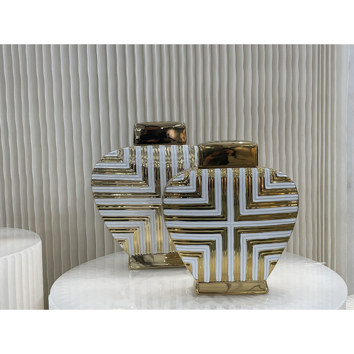 Vaas Wit met Goud klein | Decoratie