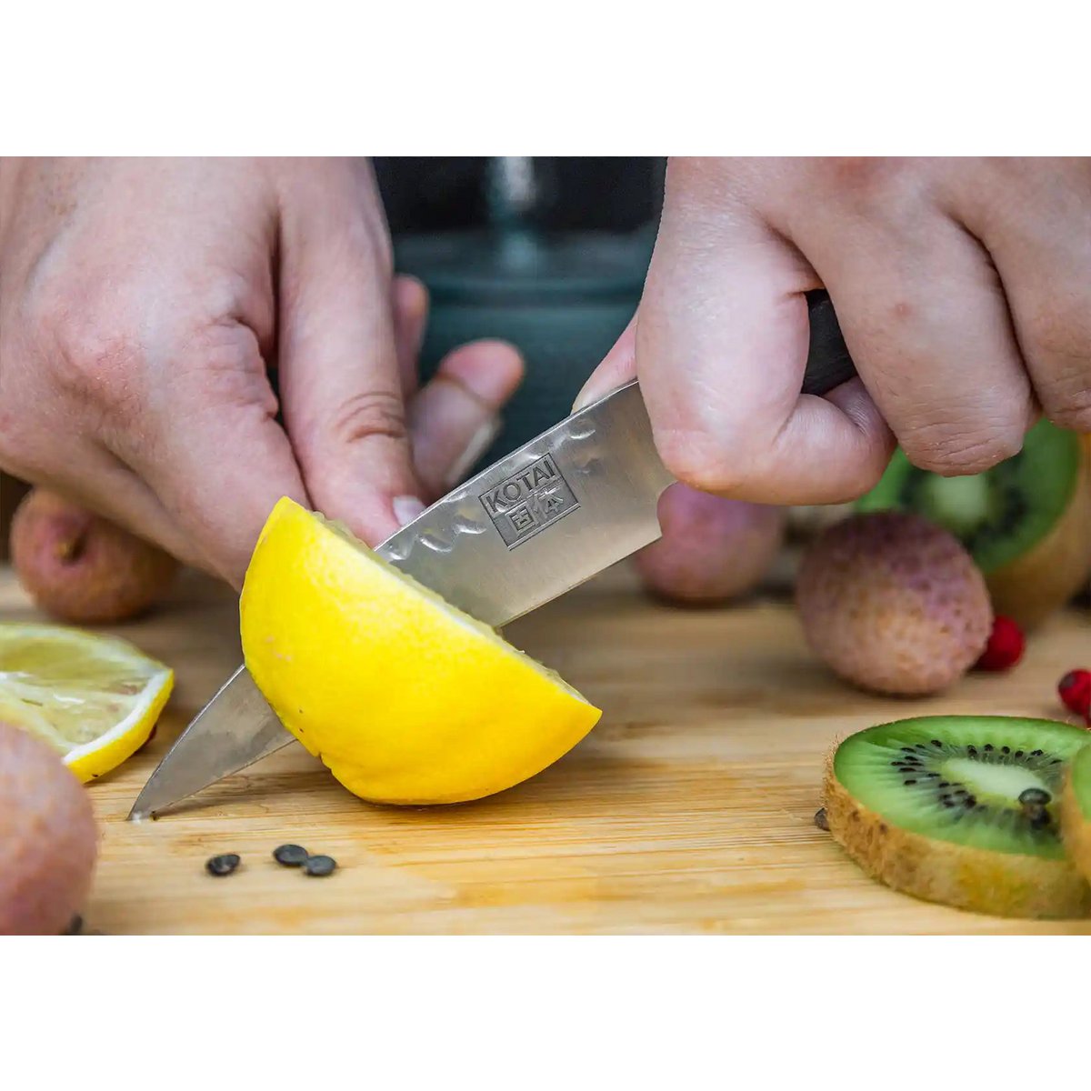 Messen- en keukenaccessoireset - De Starterset Deluxe Edition (A): 2 messen (schilmesje + santoku) + aanzetstaal