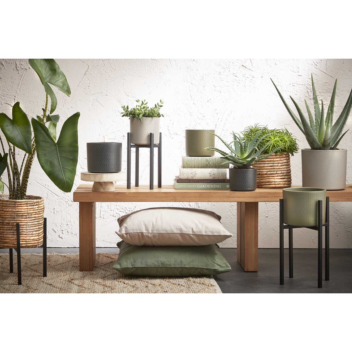 Ascot Plantenstandaard - L14 x B14 x H25 cm - Metaal - Zwart