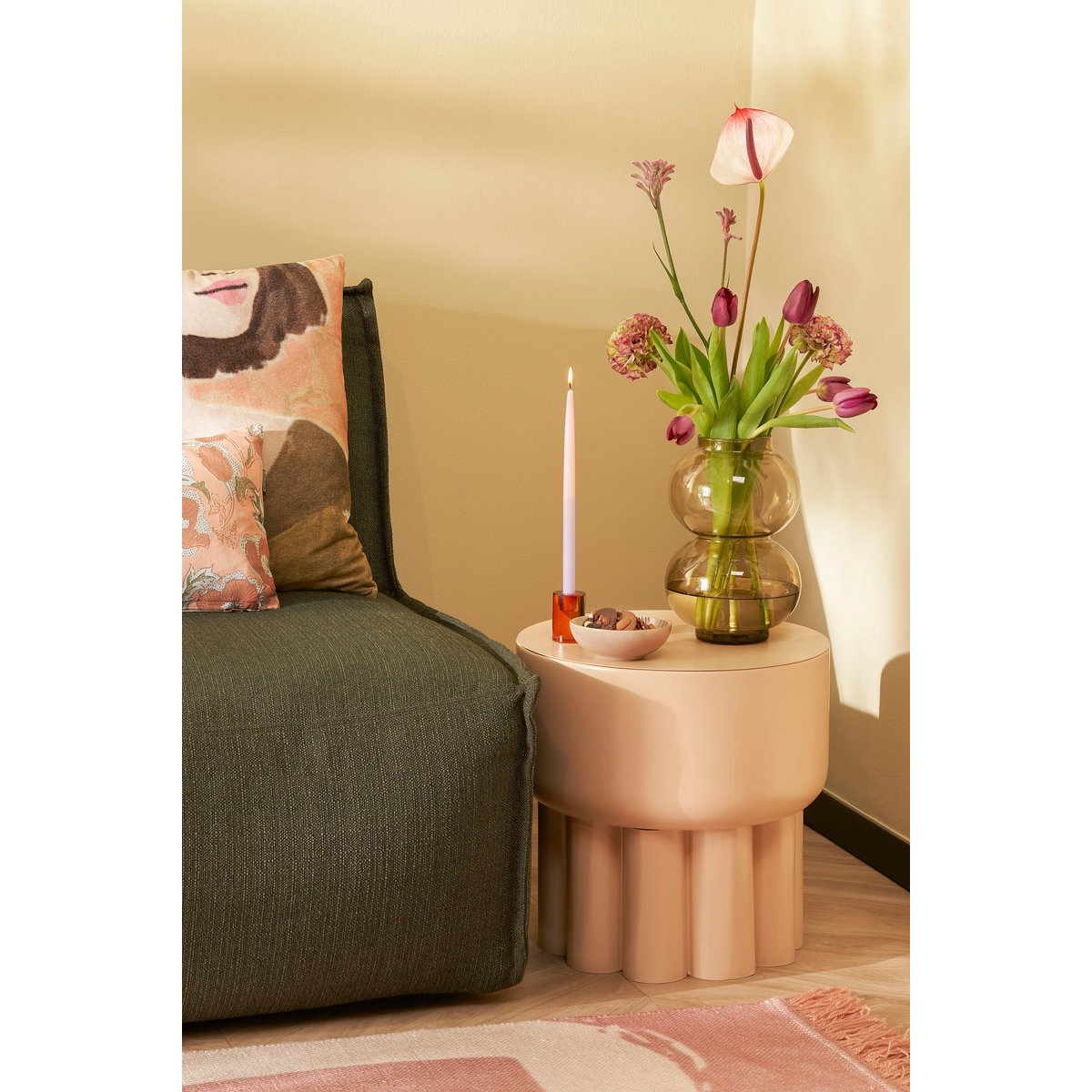 Dip-dye Dinerkaars - Set van 4 - H28 cm - Paars