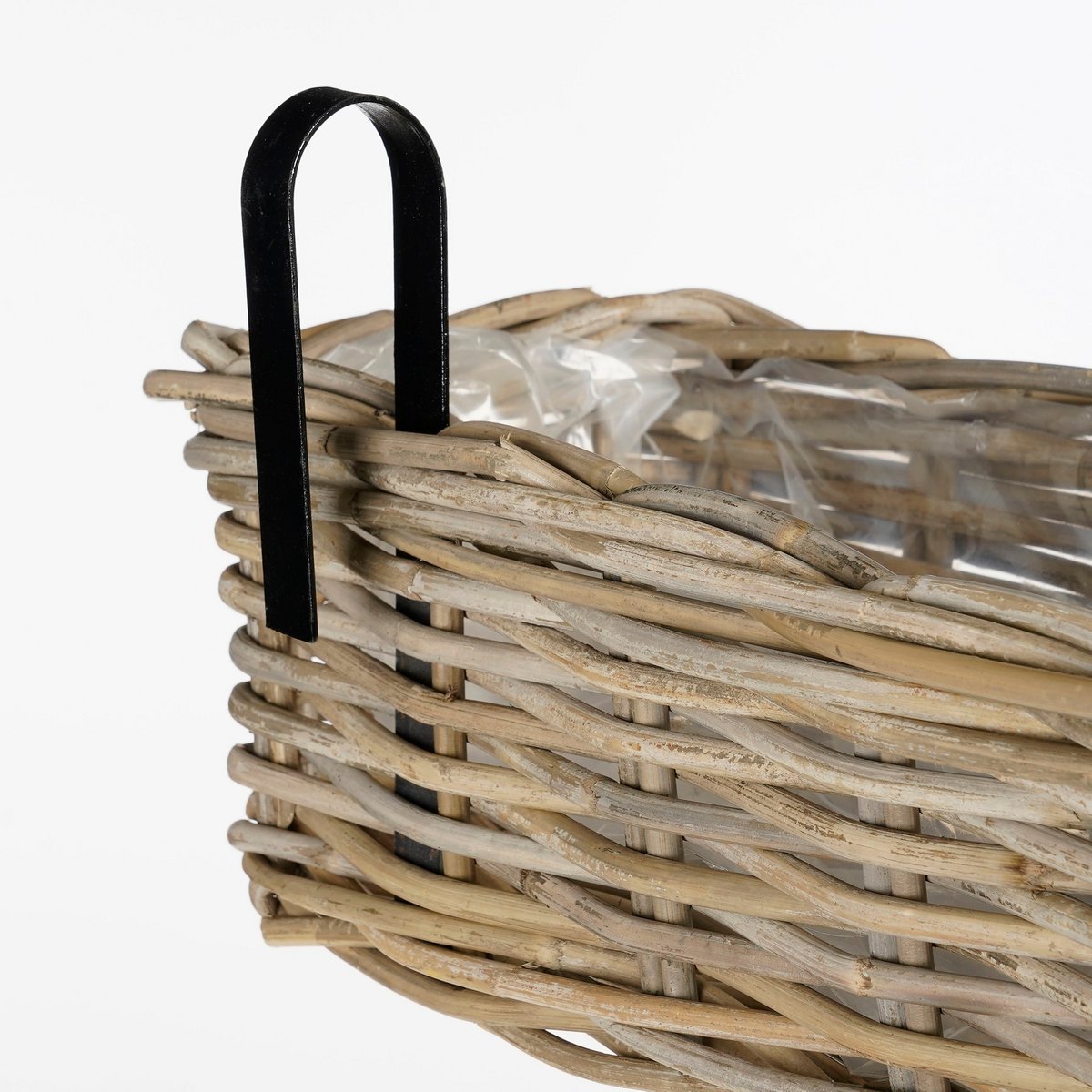 Marcia Balkon Plantenbak - Set van 3 - L60 x B19 x H15 cm - Rotan - Grijs