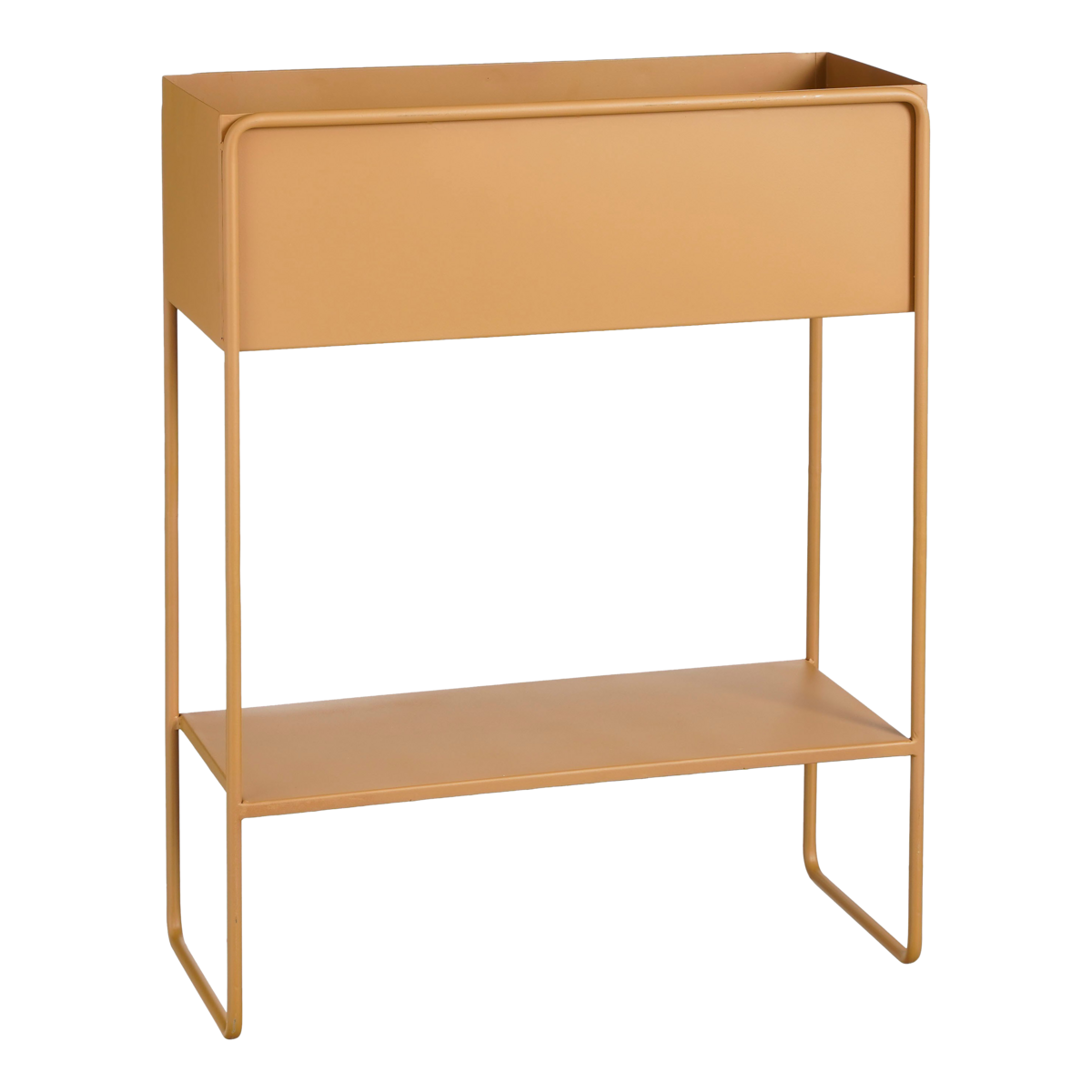 Cubica Staande Plantenbak - L50 x B22 x H64 cm - Metaal - Bruin