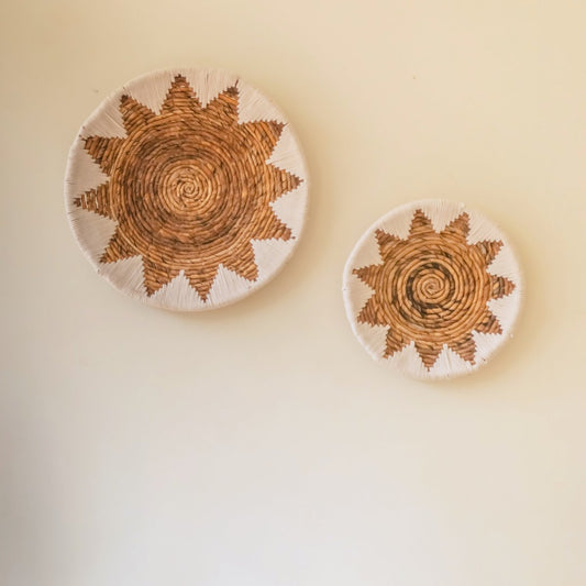 Wanddecoratie | Wandophangset | Fruitschaal | Decoratieve schaal ADARI van bananenvezel (2 maten)