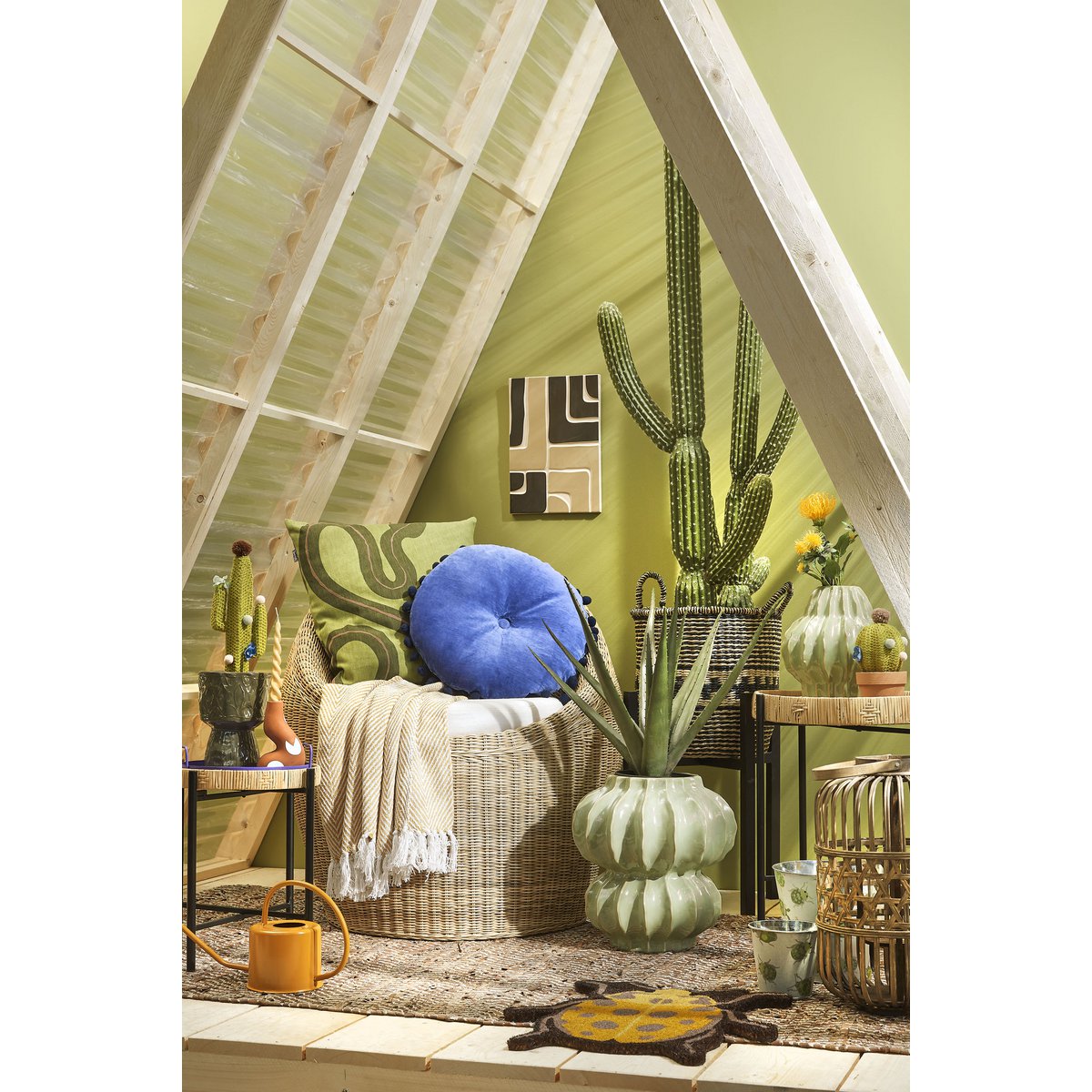 Kaj Bijzettafel - H51 x Ø45 cm - Rotan - Bruin