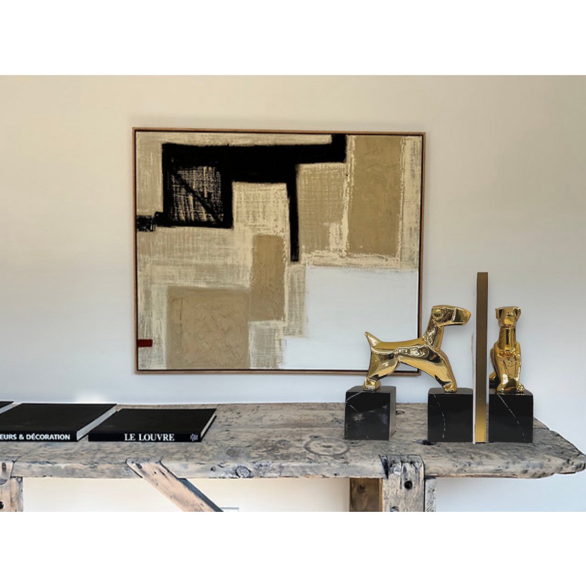 Modernistische Art Deco Chrome Terrier-beelden in de stijl van Nikolsky ( 1pc )