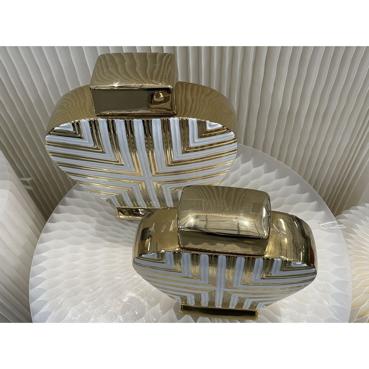 Vaas Wit met Goud klein | Decoratie