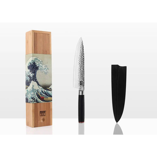 Mes - Gyuto (koksmes) met bamboe Saya en bamboedoos - 200 mm lemmet