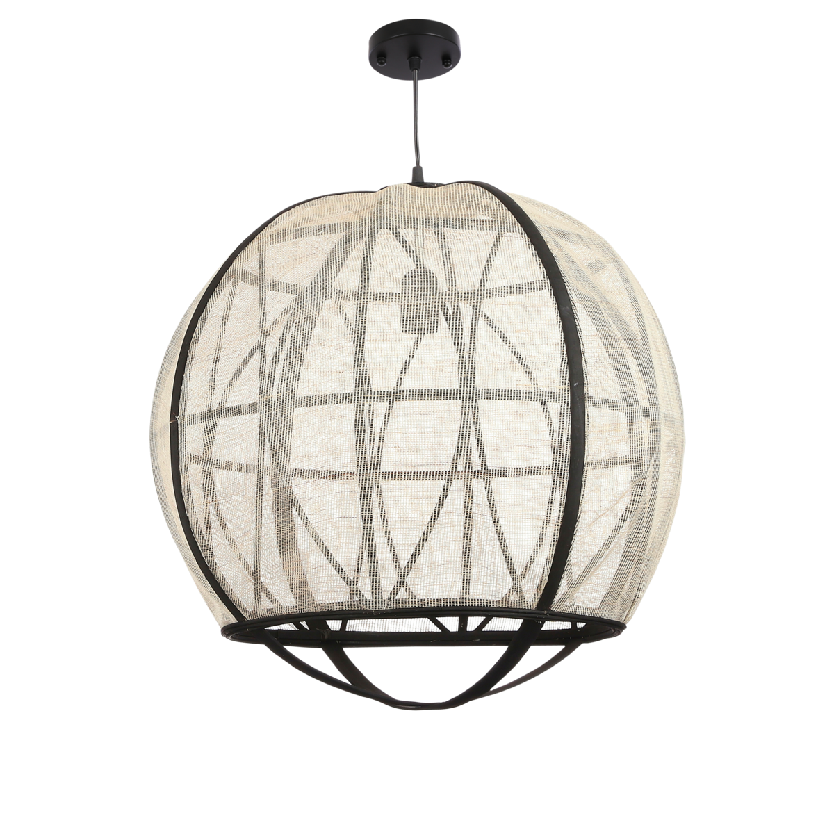 Pella Hanglamp - H50 x Ø51 cm - Linnen - Off White