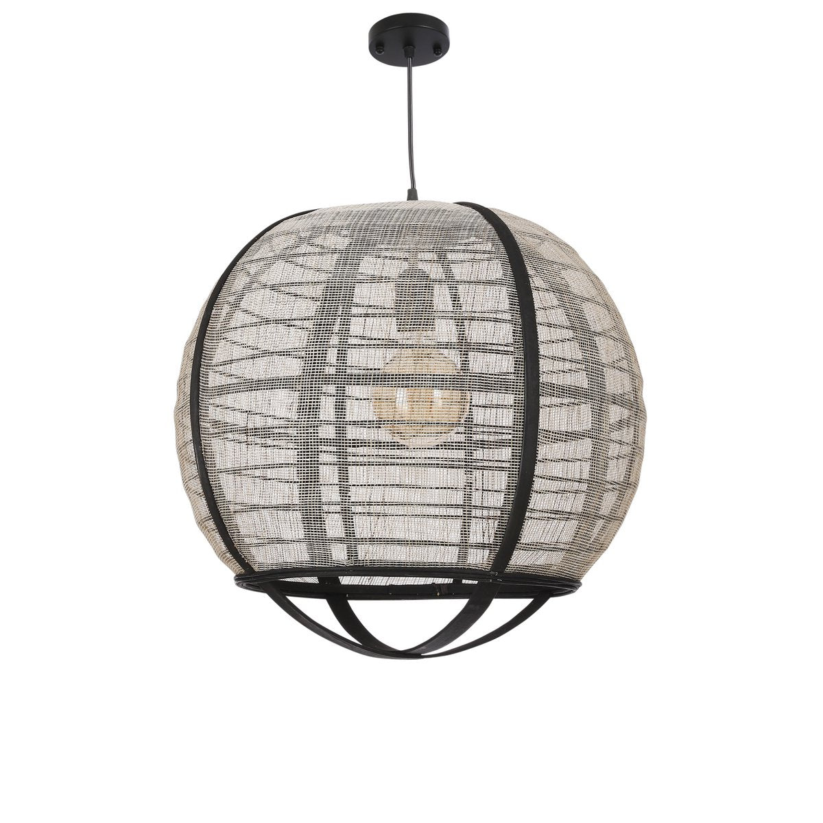 Pella Hanglamp - H44 x Ø45 cm - Linnen - Off White