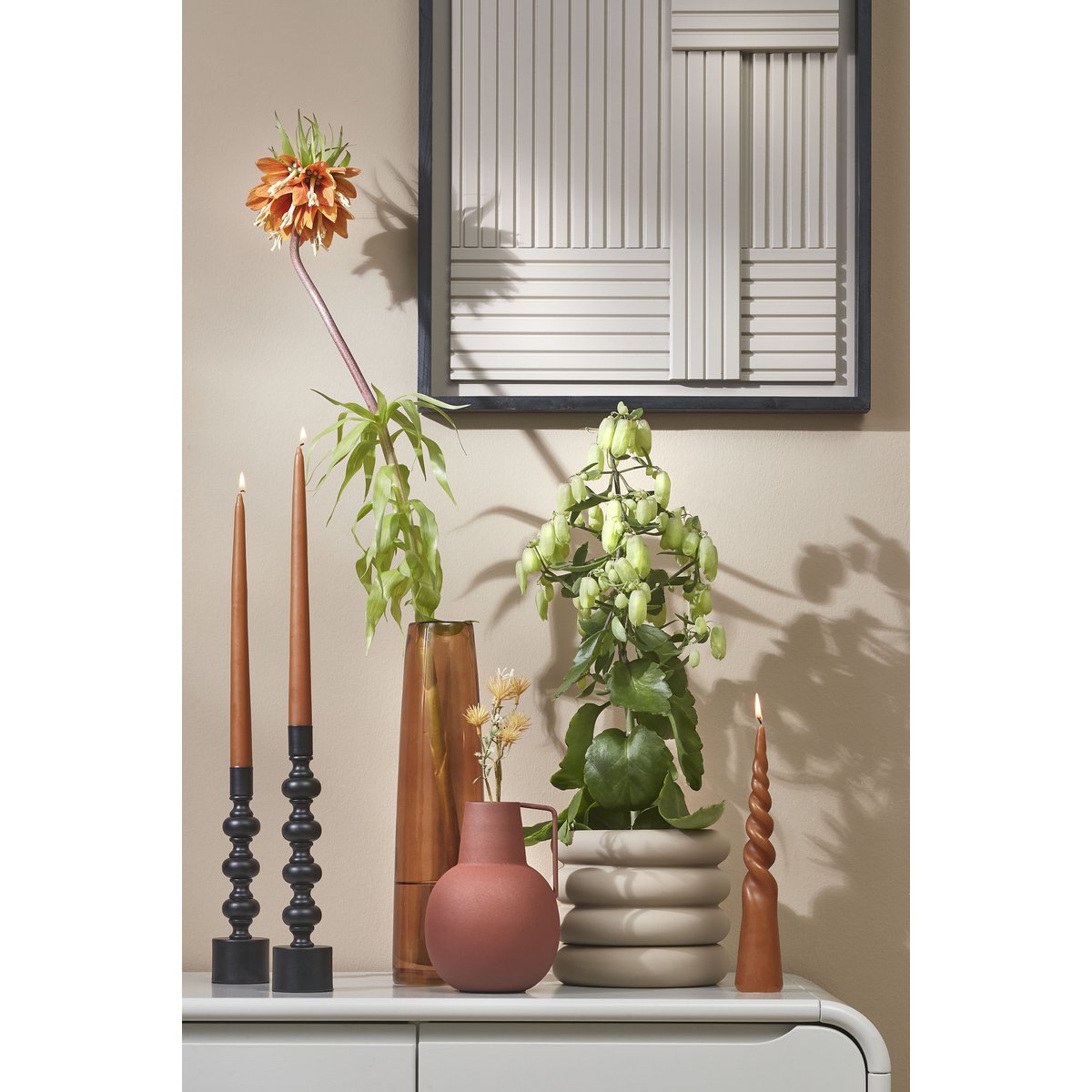 Twist Kegelkaars - H25 x Ø5 cm - Bruin