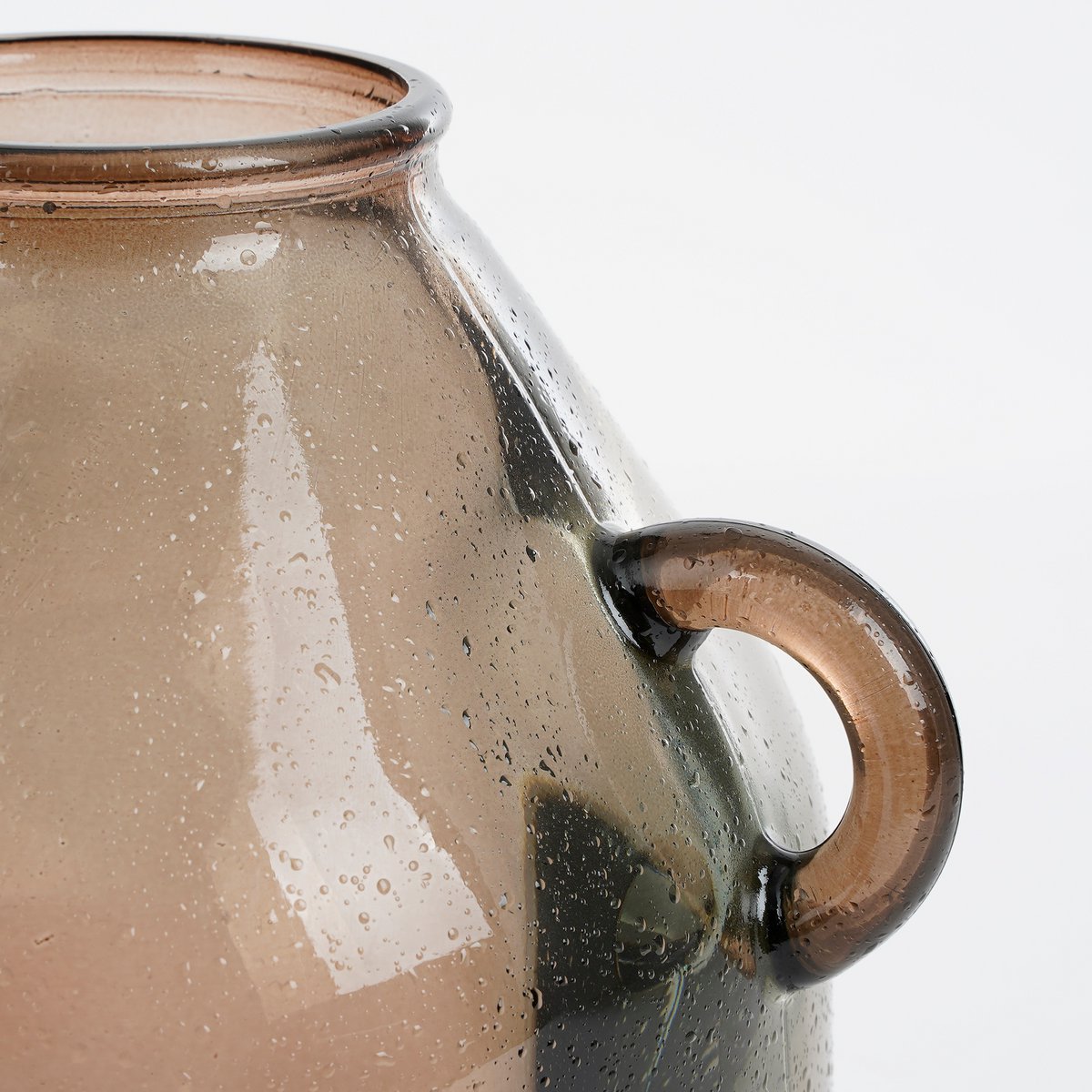 Sitia Fles Vaas - H26 x Ø21 cm - Gerecycled Glas - Taupe