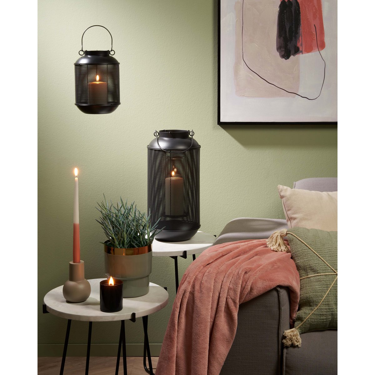 Farah Bijzettafel - H45 x Ø43 cm - Metaal - Wit