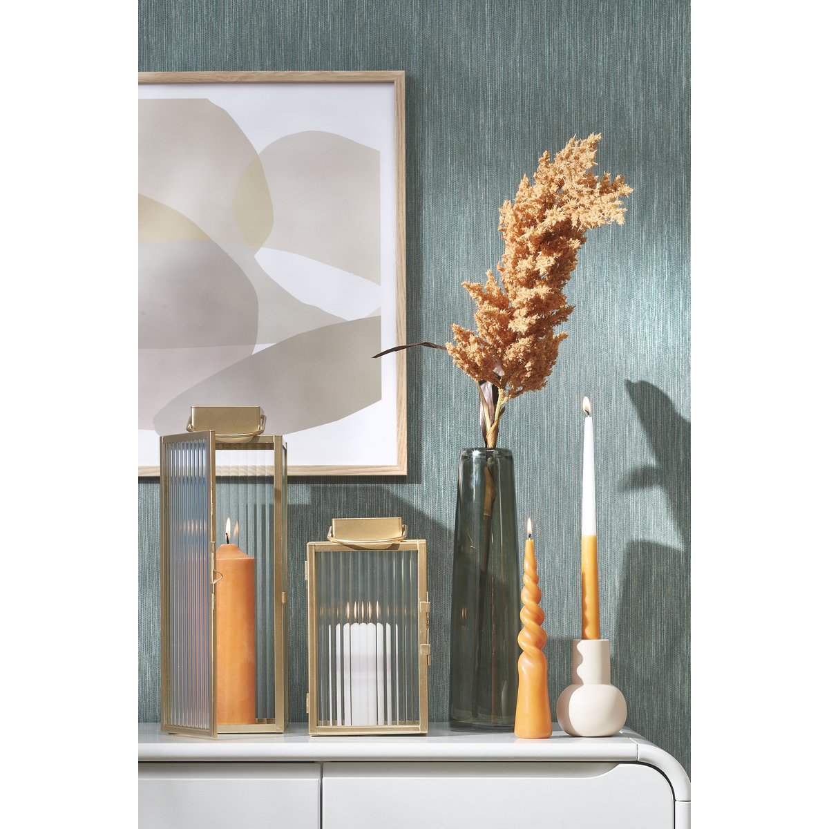 Dip-dye Dinerkaars - Set van 2 - H30 cm - Oranje