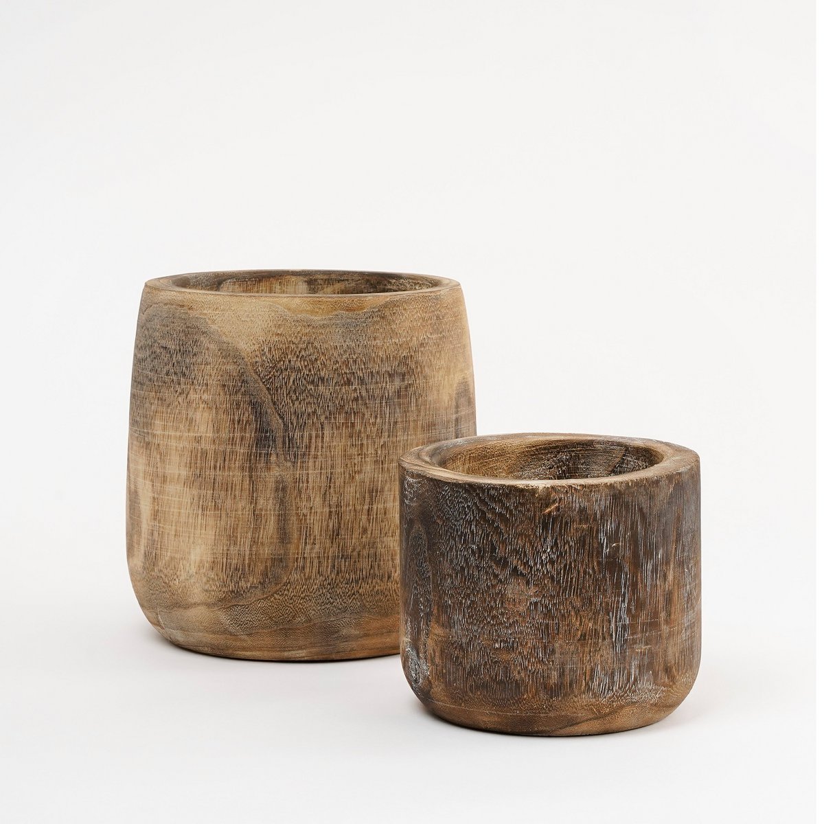 Boris Bloempot - H16 x Ø19 cm - Paulownia Hout - Donkerbruin