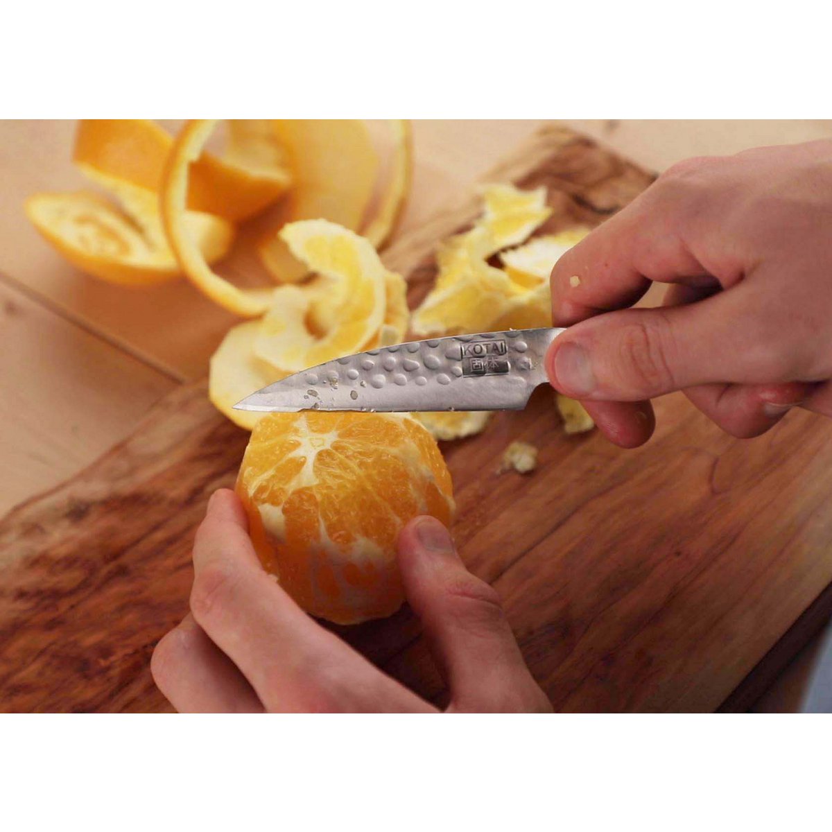 Messen- en keukenaccessoireset - De complete set Deluxe Edition (A): 6 messen (schilmesje + santoku + gyuto + fileermes + broodmes + hakmes) + 3 accessoires (magnetische bamboe messenhouder + bamboe snijplank + slijpset 180/ korrel 800)