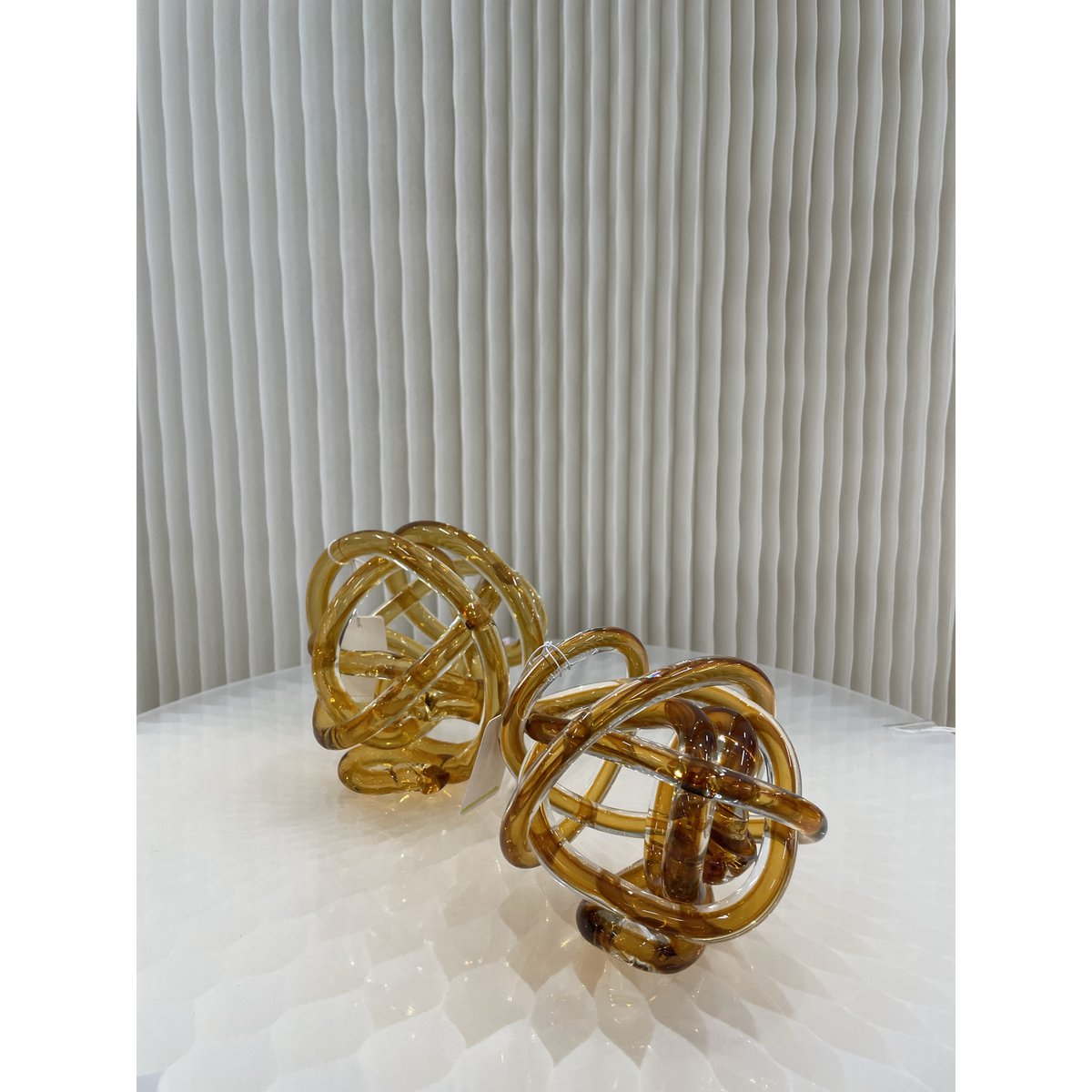 Gele glasknoop (klein) Diameter: 11cm Kunstmatig geblazen