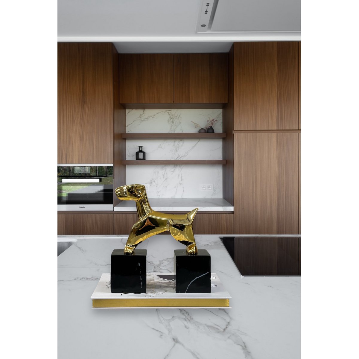 Modernistische Art Deco Chrome Terrier-beelden in de stijl van Nikolsky ( 1pc )