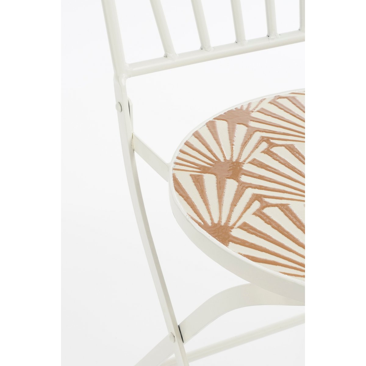 Odile Bistrostoel - L40 x B52 x H89 cm - Metaal - Bruin, Wit