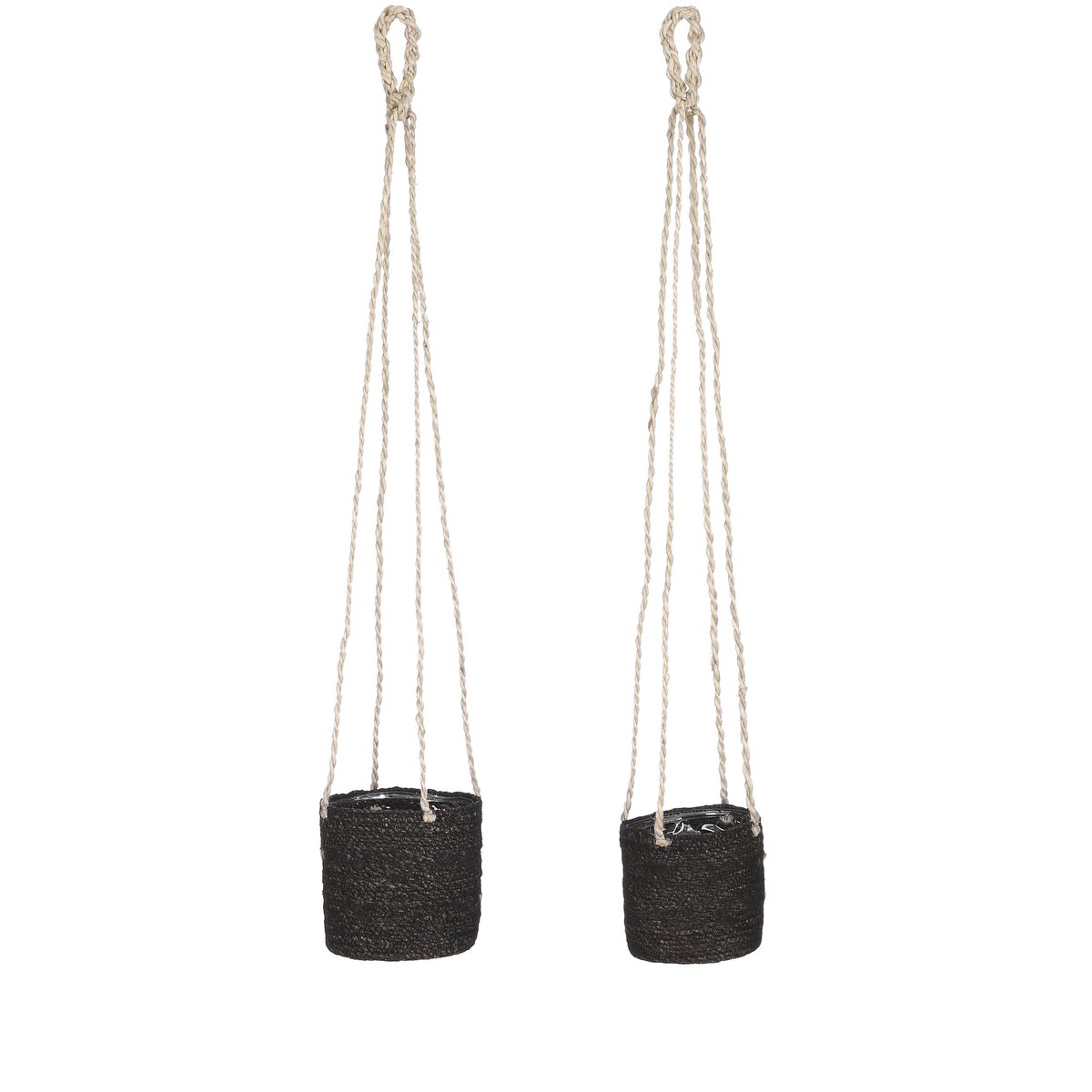 Atlantic Plantenmand - Set van 2 - H16 x Ø16 cm - Zwart