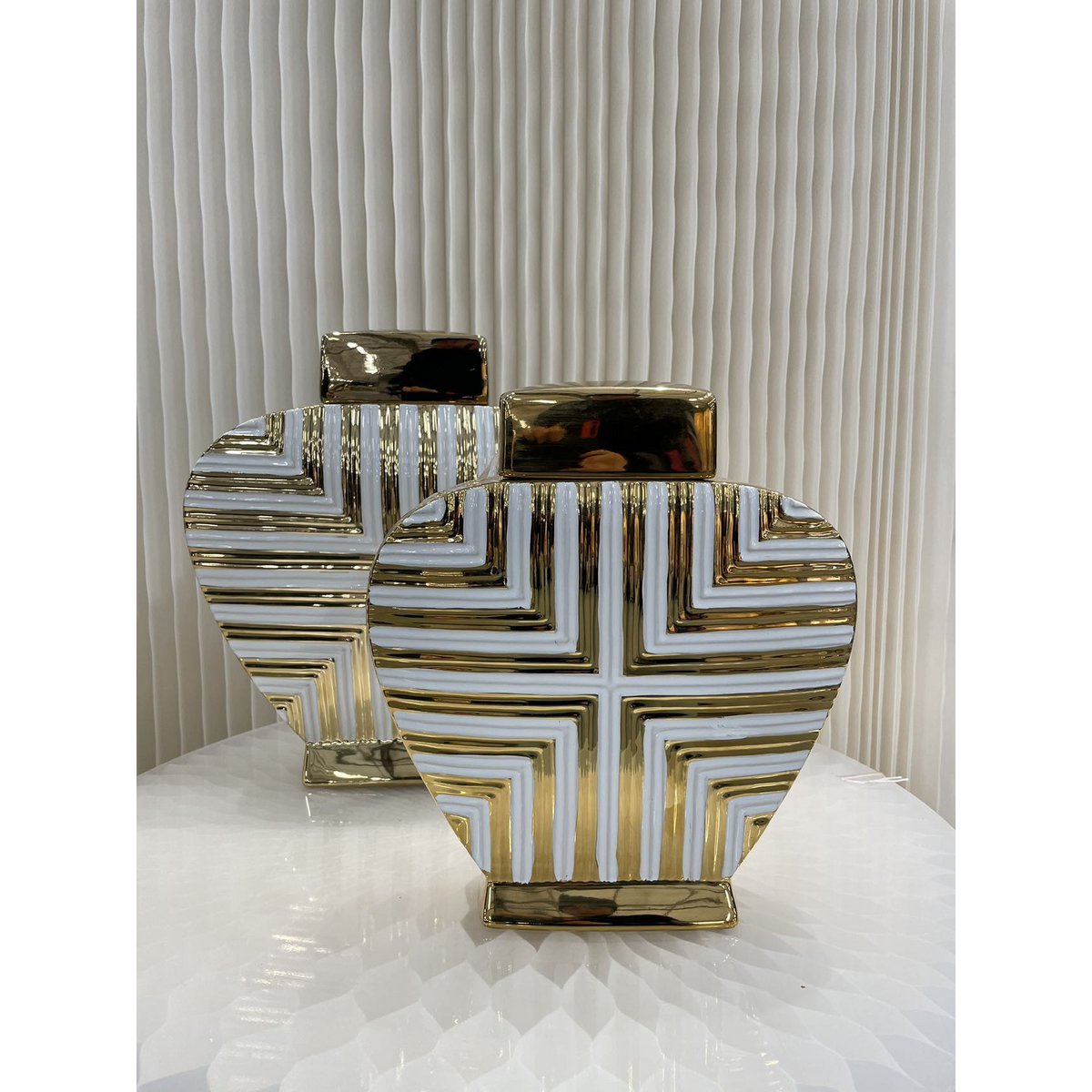 Vaas Wit met Goud klein | Decoratie