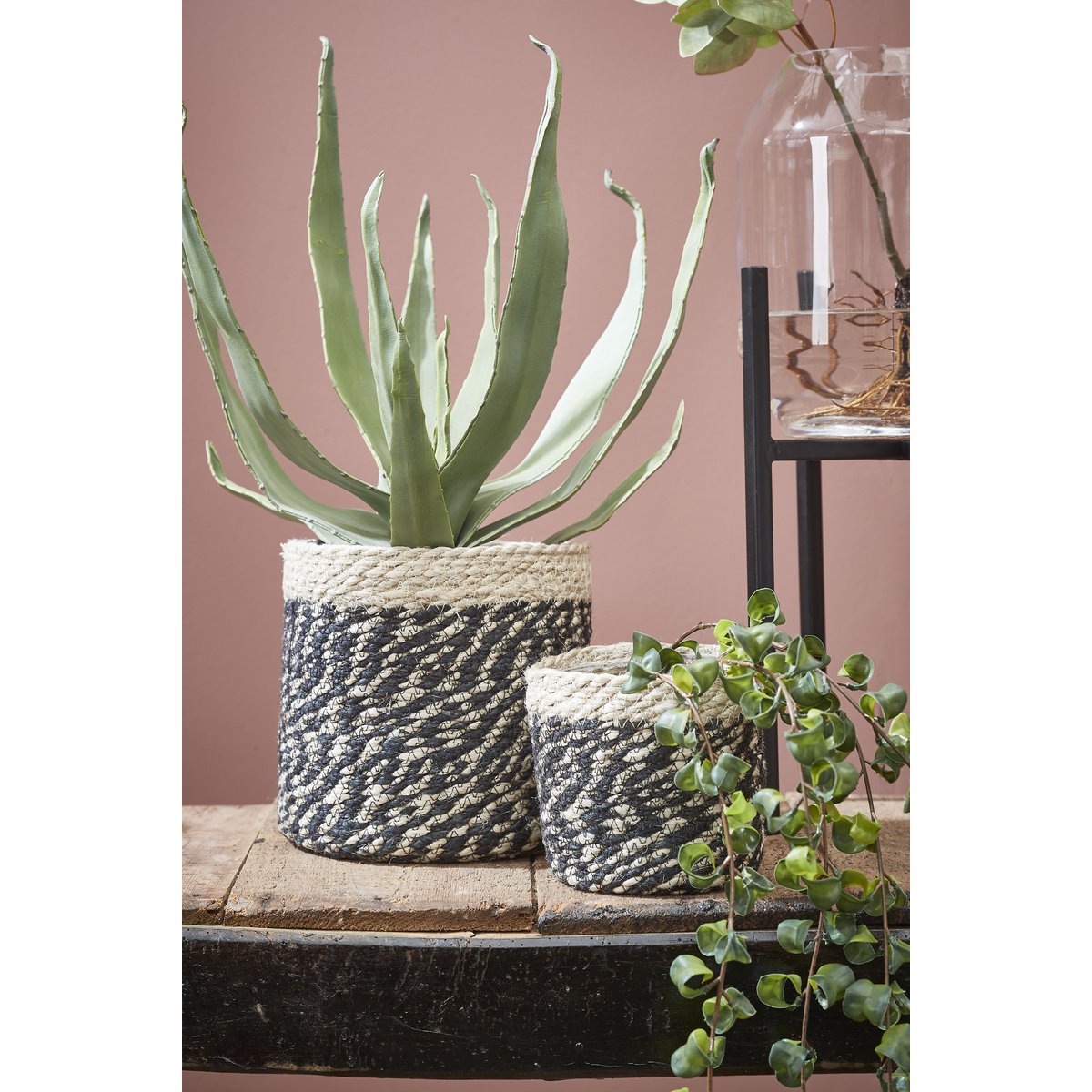 Ascot Plantenstandaard - L14 x B14 x H25 cm - Metaal - Zwart