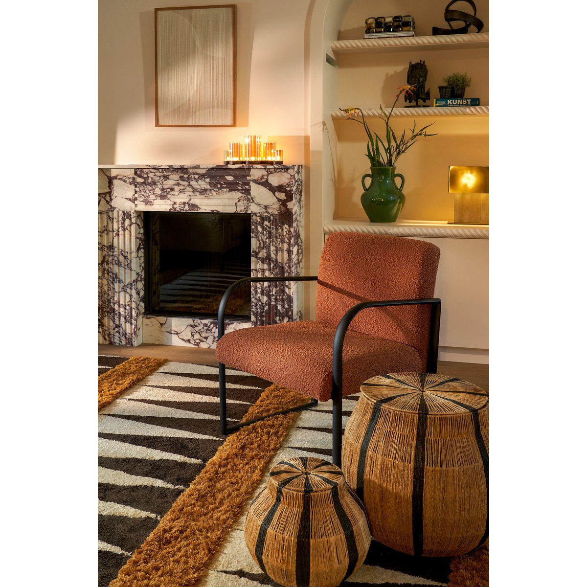 Muurdecoratie Cirkel - L50 x B60 x H3 cm - Beige