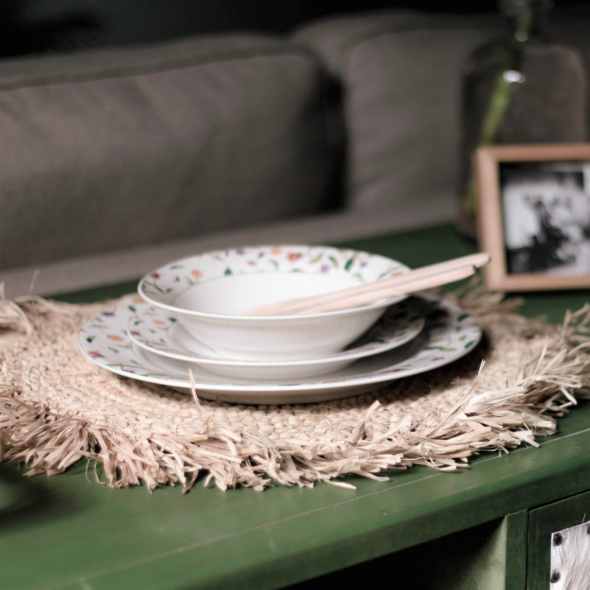 Placemat (set van 2,4 of 6) AMBON | Placemat van Raffia | 35 cm doorsnee